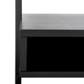 Bureau mural à 2 étagères – Noir / Brun miel / Naturel, Structure anthracite