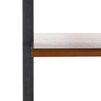Bureau mural à 2 étagères – Noir / Brun miel / Naturel, Structure anthracite