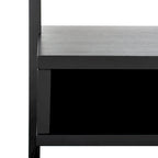 Bureau mural à 2 étagères – Noir / Brun miel / Naturel, Structure anthracite