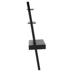Bureau mural à 2 étagères – Noir / Brun miel / Naturel, Structure anthracite