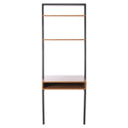 Bureau mural à 2 étagères – Noir / Brun miel / Naturel, Structure anthracite