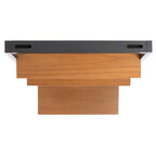 Bureau mural à 2 étagères – Noir / Brun miel / Naturel, Structure anthracite