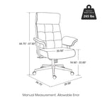 Chaise de bureau pivotante à dossier haut capitonnée couleur camel pour 1 personne