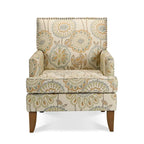 Fauteuil d'appoint en tissu beige/gris avec pieds en bouleau, une place