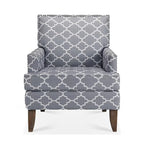 Fauteuil d'appoint en tissu beige/gris avec pieds en bouleau, une place