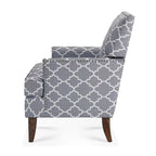 Fauteuil d'appoint en tissu beige/gris avec pieds en bouleau, une place