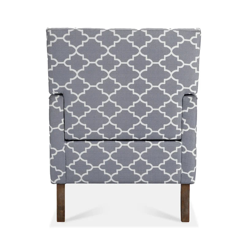 Fauteuil d'appoint en tissu beige/gris avec pieds en bouleau, une place