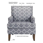 Fauteuil d'appoint en tissu beige/gris avec pieds en bouleau, une place