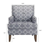 Fauteuil d'appoint en tissu beige/gris avec pieds en bouleau, une place