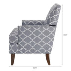 Fauteuil d'appoint en tissu beige/gris avec pieds en bouleau, une place