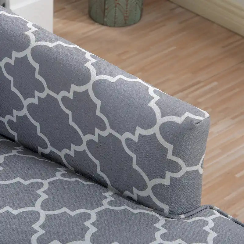 Fauteuil d'appoint en tissu beige/gris avec pieds en bouleau, une place