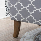Fauteuil d'appoint en tissu beige/gris avec pieds en bouleau, une place