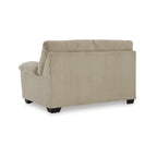 Causeuse en velours côtelé, 2 places, noir / beige / bleu — 160 larg. x 96 prof. x 101 haut. cm
