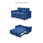 Canapé-lit futon en velours – Gris foncé / Gris clair / Bleu / Noir – 2 places