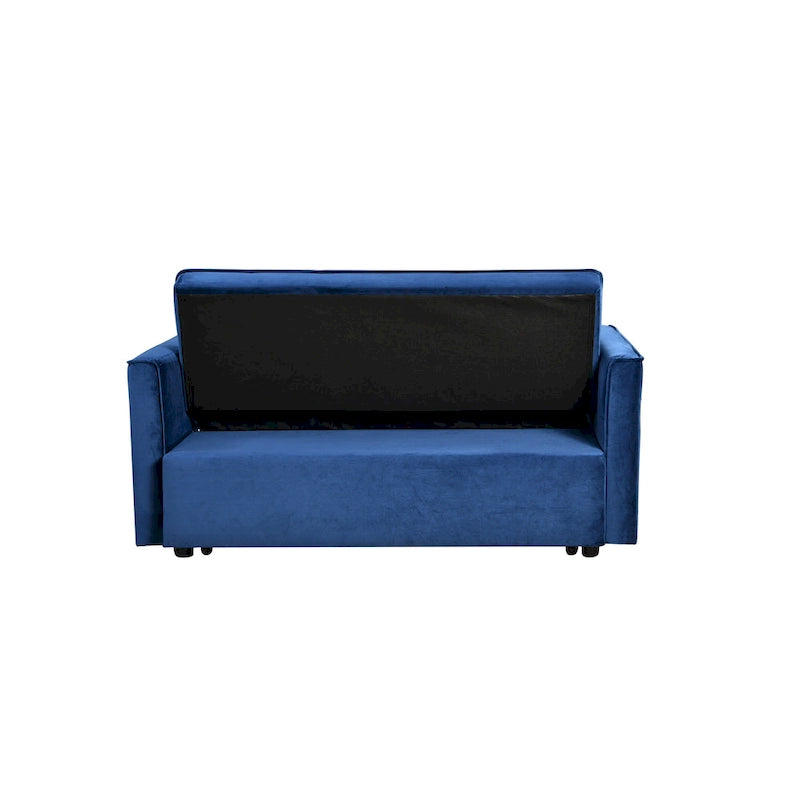 Canapé-lit futon en velours – Gris foncé / Gris clair / Bleu / Noir – 2 places