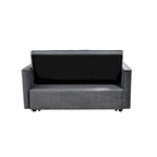 Canapé-lit futon en velours – Gris foncé / Gris clair / Bleu / Noir – 2 places