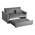 Canapé-lit futon en velours – Gris foncé / Gris clair / Bleu / Noir – 2 places