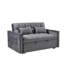 Canapé-lit futon en velours – Gris foncé / Gris clair / Bleu / Noir – 2 places