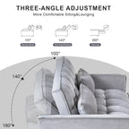 Canapé-lit futon en velours – Gris foncé / Gris clair / Bleu / Noir – 2 places