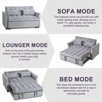 Canapé-lit futon en velours – Gris foncé / Gris clair / Bleu / Noir – 2 places