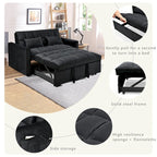 Canapé-lit futon en velours – Gris foncé / Gris clair / Bleu / Noir – 2 places