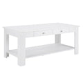 Table basse 2 tiroirs avec étagère Blanc / Noir / Espresso — 1 place