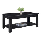 Table basse 2 tiroirs avec étagère Blanc / Noir / Espresso — 1 place
