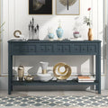 Console de ferme bleu marine, 4 tiroirs, étagère inférieure, assemblage par 2 personnes, 60x11 po
