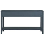 Console de ferme bleu marine, 4 tiroirs, étagère inférieure, assemblage par 2 personnes, 60x11 po