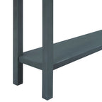 Console de ferme bleu marine, 4 tiroirs, étagère inférieure, assemblage par 2 personnes, 60x11 po