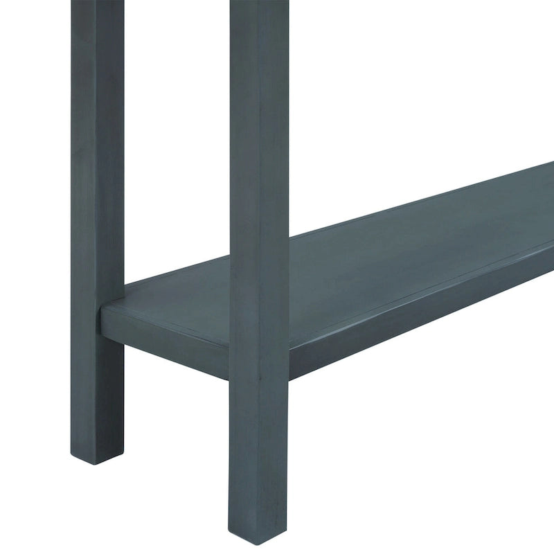 Console de ferme bleu marine, 4 tiroirs, étagère inférieure, assemblage par 2 personnes, 60x11 po