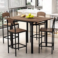 Ensemble de salle à manger avec table à rabats et chaises hautes, marron/marron rustique, 4 places