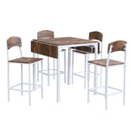 Ensemble de salle à manger avec table à rabats et chaises hautes, marron/marron rustique, 4 places