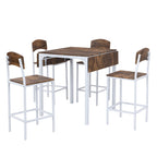 Ensemble de salle à manger avec table à rabats et chaises hautes, marron/marron rustique, 4 places