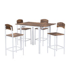 Ensemble de salle à manger avec table à rabats et chaises hautes, marron/marron rustique, 4 places