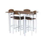Ensemble de salle à manger avec table à rabats et chaises hautes, marron/marron rustique, 4 places