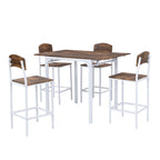 Ensemble de salle à manger avec table à rabats et chaises hautes, marron/marron rustique, 4 places