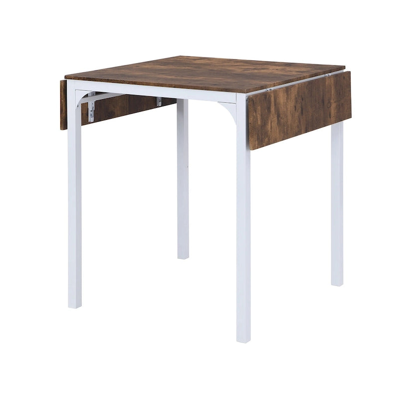 Ensemble de salle à manger avec table à rabats et chaises hautes, marron/marron rustique, 4 places