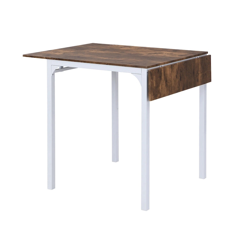 Ensemble de salle à manger avec table à rabats et chaises hautes, marron/marron rustique, 4 places