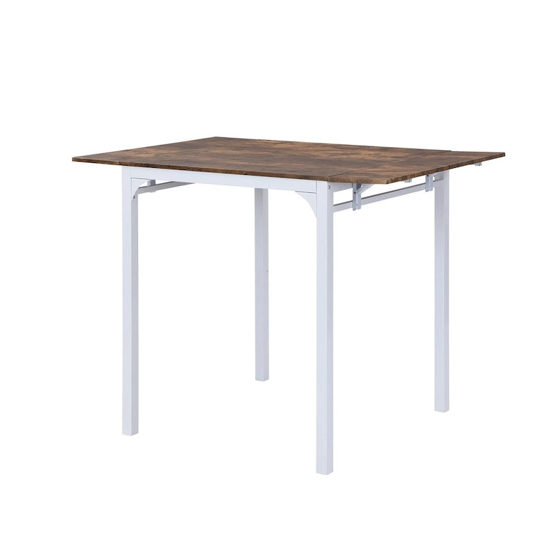 Ensemble de salle à manger avec table à rabats et chaises hautes, marron/marron rustique, 4 places