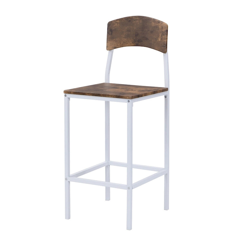 Ensemble de salle à manger avec table à rabats et chaises hautes, marron/marron rustique, 4 places