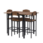 Ensemble de salle à manger avec table à rabats et chaises hautes, marron/marron rustique, 4 places