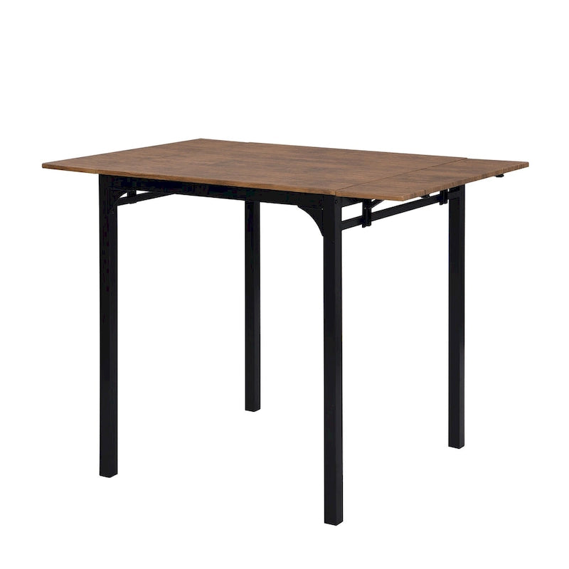 Ensemble de salle à manger avec table à rabats et chaises hautes, marron/marron rustique, 4 places
