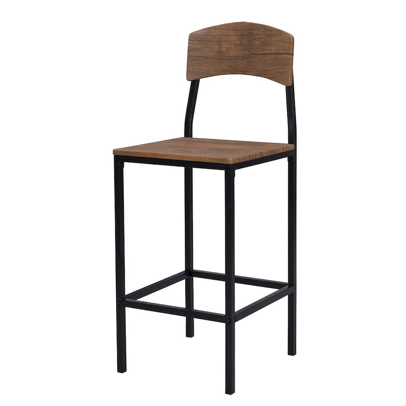 Ensemble de salle à manger avec table à rabats et chaises hautes, marron/marron rustique, 4 places