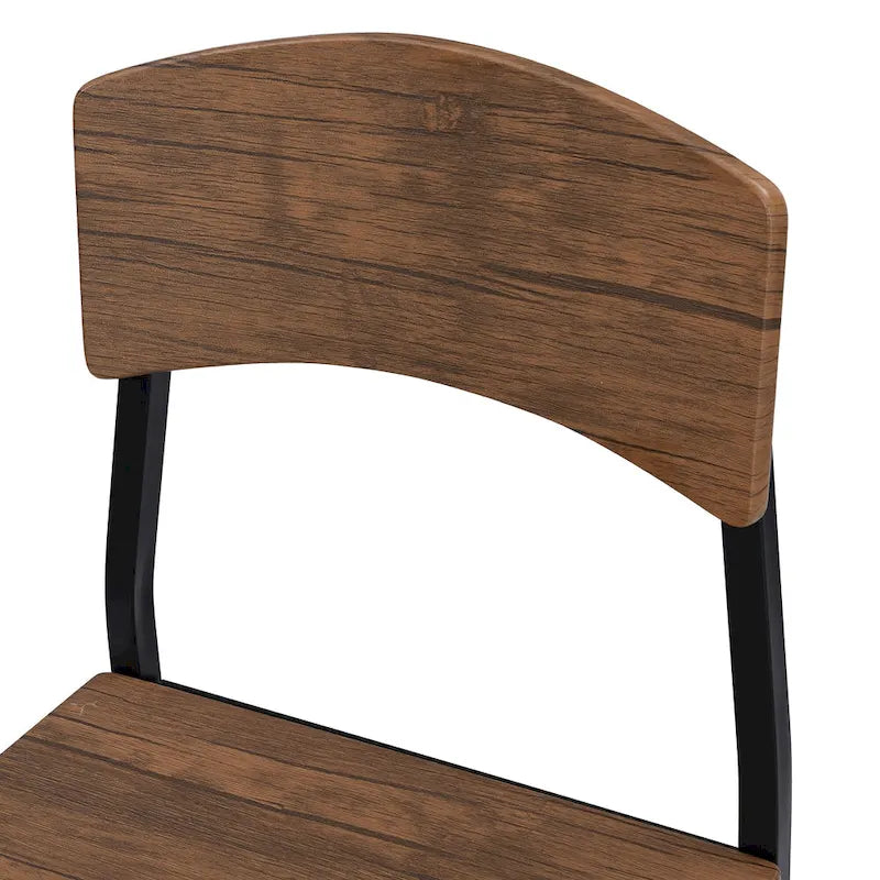 Ensemble de salle à manger avec table à rabats et chaises hautes, marron/marron rustique, 4 places