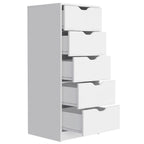 Commode verticale à 5 tiroirs, Noir / Blanc, Standard, pour 1