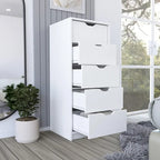 Commode verticale à 5 tiroirs, Noir / Blanc, Standard, pour 1