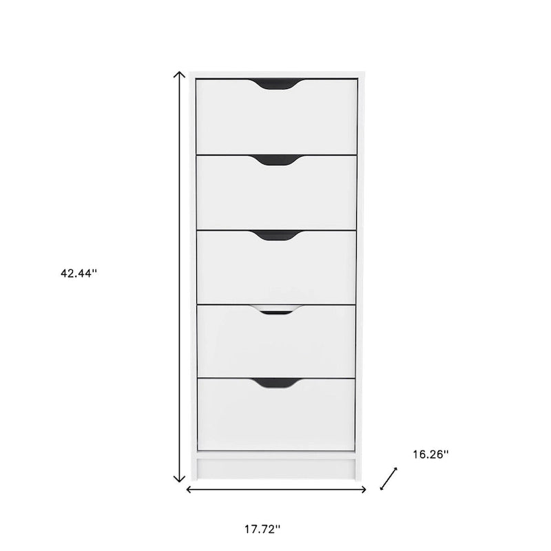 Commode verticale à 5 tiroirs, Noir / Blanc, Standard, pour 1