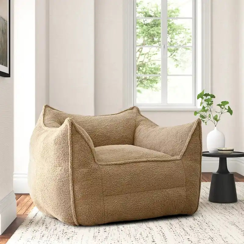 Canapé Boucle Crème — Causeuse / Ottoman / Individuel, 1-2 Personnes