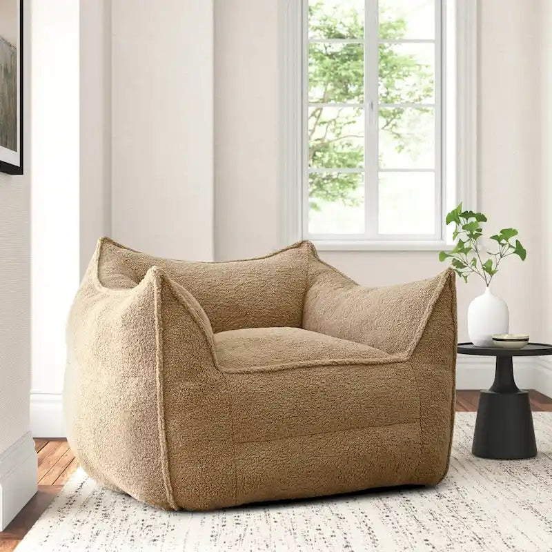 Canapé Boucle Crème — Causeuse / Ottoman / Individuel, 1-2 Personnes